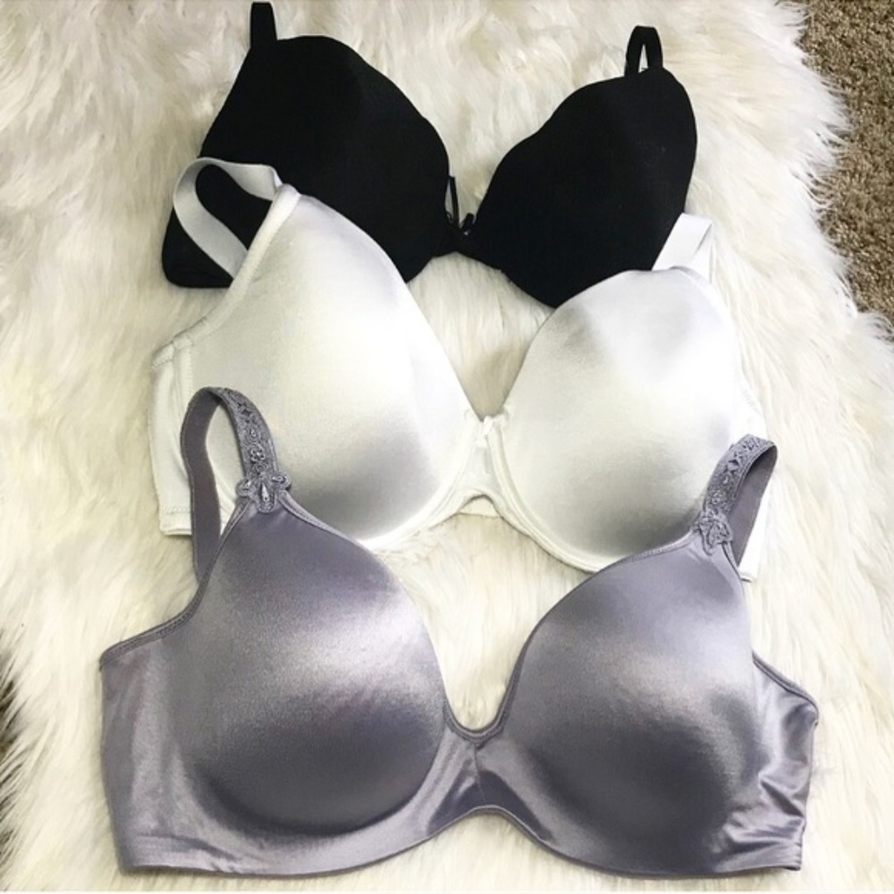 3 Bra Bundle Lined 38C Lavender Black White
